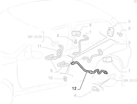 Brzdová trubka zadní levá L orig.