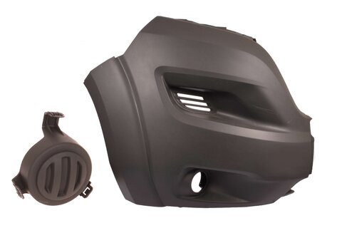 Roh předního nárazníku šedý pravý 2014- (s plastovými lemy)