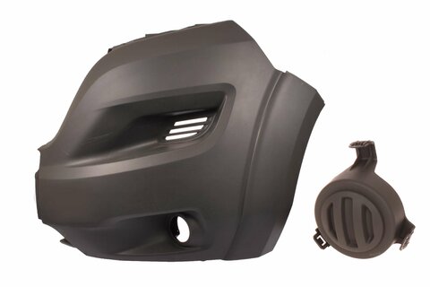 Roh předního nárazníku šedý levý 2014- (s plastovými lemy)