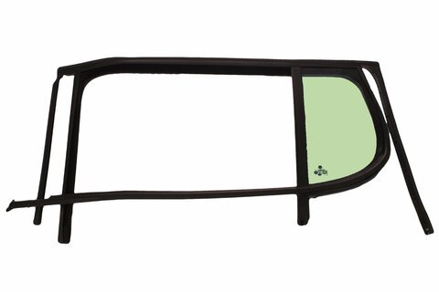 Sklo boční zadní s těsněním levé zelené hatchback 5J6845209AG