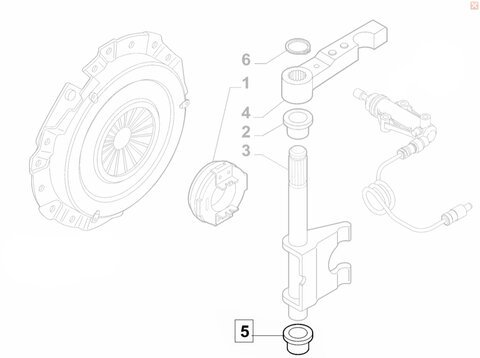 Pouzdro spojkové páky spodní (originál)