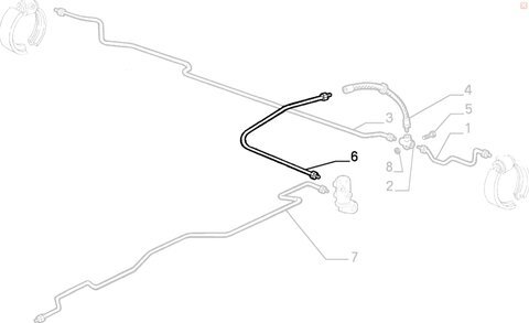 Brzdová trubka zadní - střed