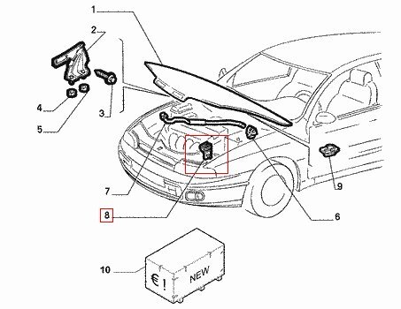 Držák tyčky kapoty (originál)