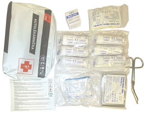 Autolékárnička text. obal - obsah dle vyhlášky