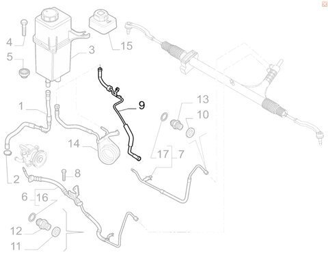 Hadice servo k nádobce kapaliny