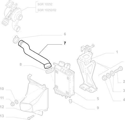 Hadice sání od turba k intercooleru