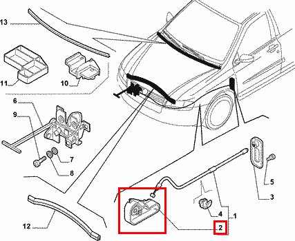 Držák lanka kapoty