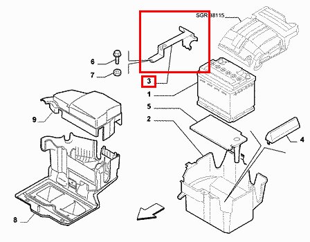 Držák baterie pásek 03- originál