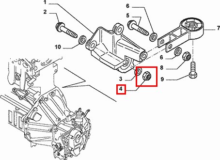 Uložení tlumiče horní - matice