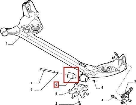 Silentblok zadní nápravy originál