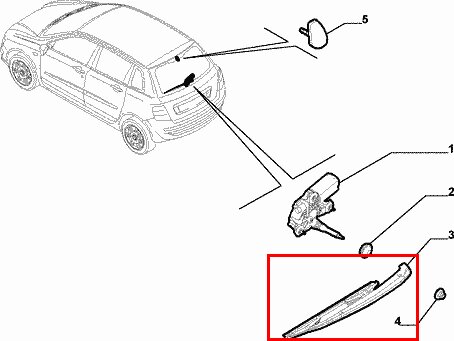 Stěrač zadní 3dv, 5dv