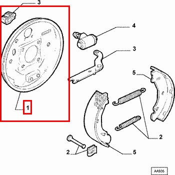 Štít brzdy levý L originál