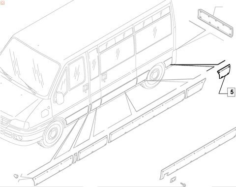 Lišta boční za kolem levá