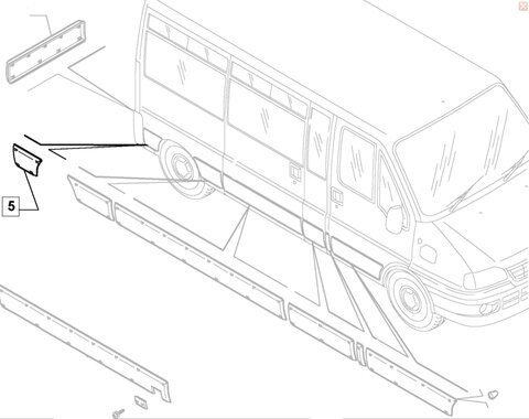 Lišta boční za kolem - dlouhý/střední rozvor pravá P