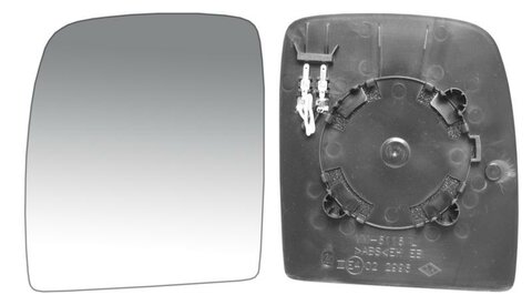 L sklo zrcátka s plastovým držákem - horní konvexní sklo, vyhřívané