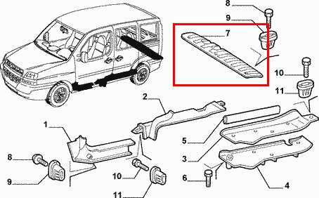 Kryt zadniho čela výklop. dveře orig.