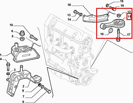 Držák motoru kost 46528871