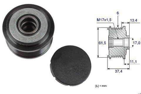 Volnoběžka alternátoru
