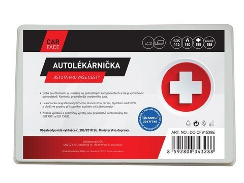 Autolékárnička plastový obal - obsah MDaS ČR č. 206/2018 Sb.