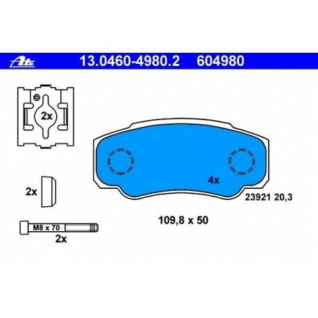 Brzdové destičky zadní pro 16 kola