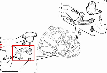 Přední držák převodovky