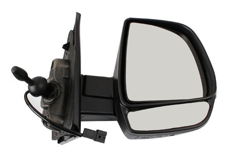 Zrcátko pravé mechanické černé s blikačem (dvě skla)