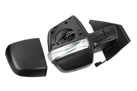 Zrcátko pravé mechanické černé s blikačem (dvě skla)