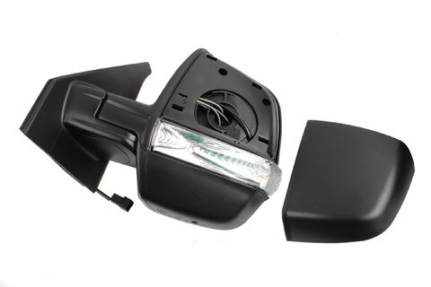 Zrcátko levé mechanické černé s blikačem (dvě skla)