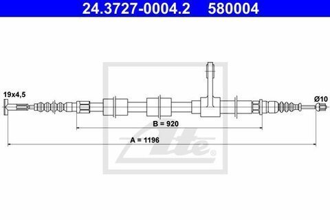 Lanovod ruční brzdy pravý P