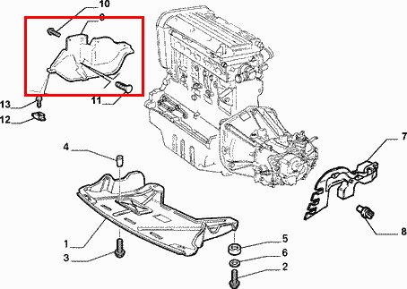 Kryt motoru přední pravý P orig.