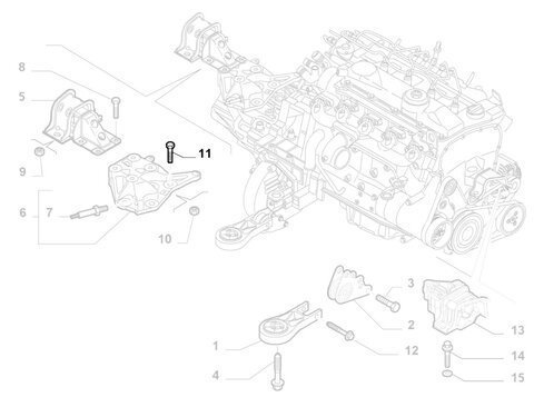 Šroub uchycení držáku převodovky