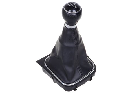 Rukojeť řadící páky s manžetou kůže chrom. rámeček 5st. 1K0711113CF