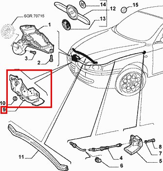 Zámek přední kapoty -04