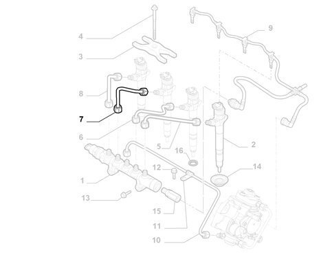 Trubička vstřikování paliva (válec 2)