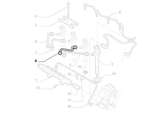Trubička vstřikování paliva (válec 3)