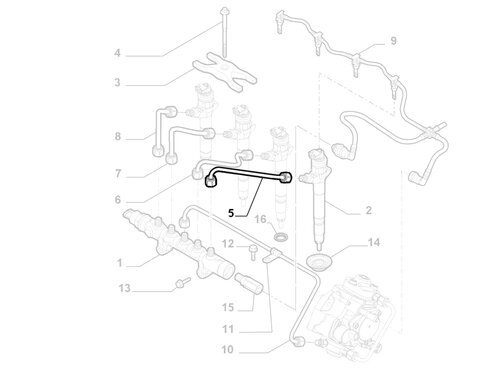 Trubička vstřikování paliva (válec 4)