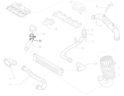 Koleno sání u intercooleru