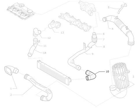 Hadice sání od kovové trubky k intercooleru P9680
