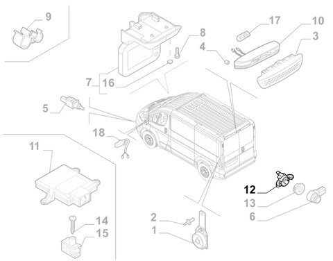 Příchytka parkovacího senzoru vnitřní orig.