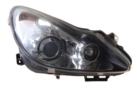 Světlomet přední halogen s čočkou černý pravý -2011 H7+H1+H1 (EK) 93189366
