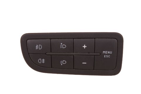 Panel tlačítek (přední mlhovka, zadní mlhovka, naklápění světel, palubní počítač)