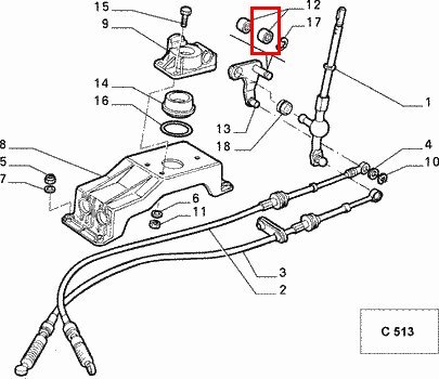 Pouzdro páky řazení