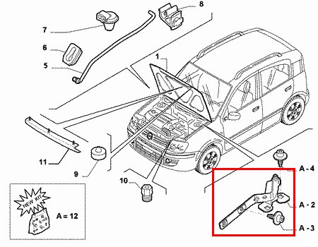 Pant kapoty levý L orig.