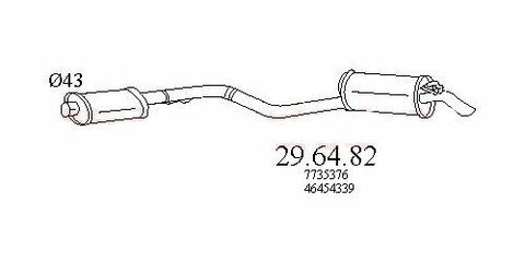 Díl výfuku střední a zadní