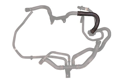 Hadice vody od plastové spojky k termostatu