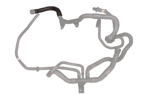 Hadice vody od kolena chladiče k plastové spojce horní