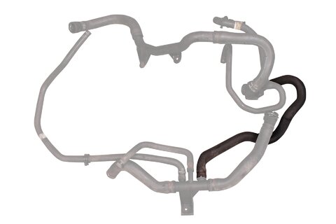 Hadice vody od termostatu k spodní plastové spojce