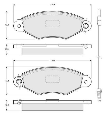 Brzdové destičky, sada přední náprava - STARLINE