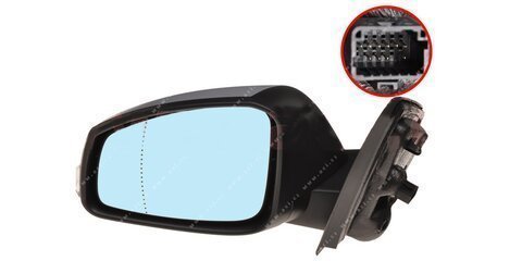 Levé zpětné zrcátko el. ovládané vyhřívané asférické el. sklopné s tepl. čidlem a blikačem pro lak