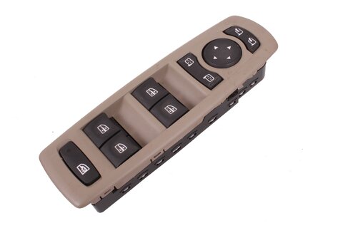 Tlačítka stahování předních a zadních oken s dojezdem a ovládání zrcátek